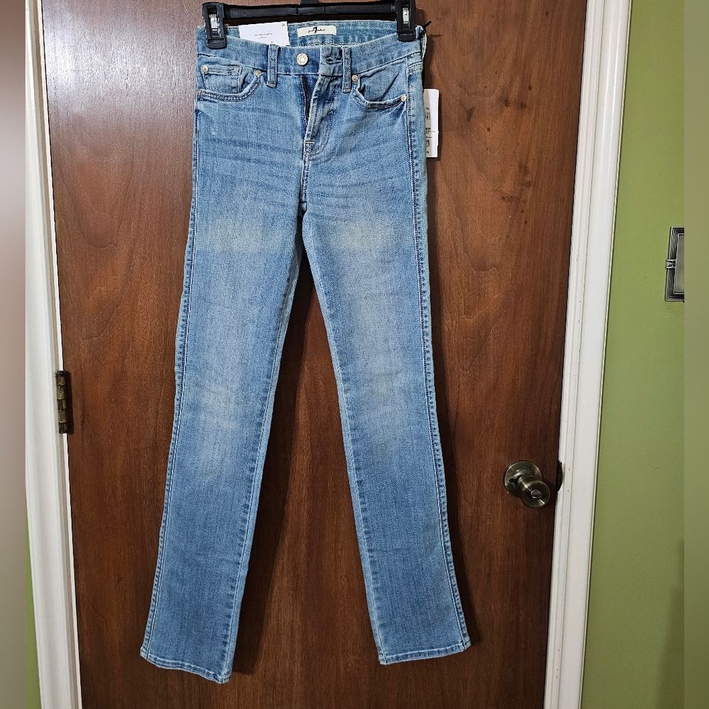 7 For All Mankind Light Blue Straight Leg Jeans